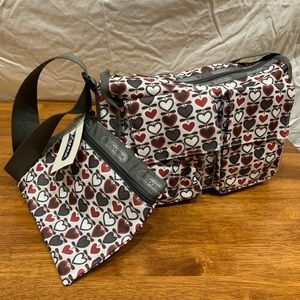 LeSportsac crossbody bag and makeup pouch